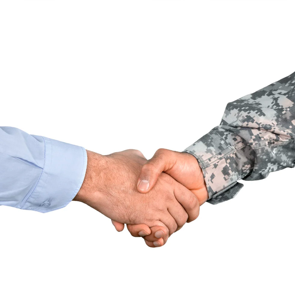 two people shaking hands in white background